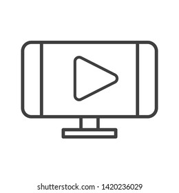 Monitor vector icon on white background