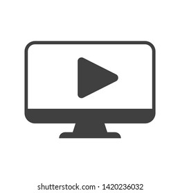 Monitor vector icon on white background