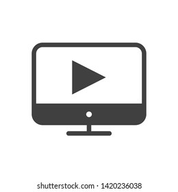 Monitor vector icon on white background