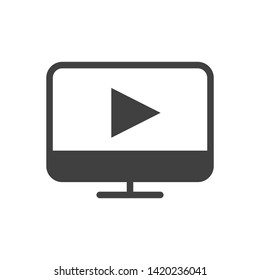 Monitor vector icon on white background