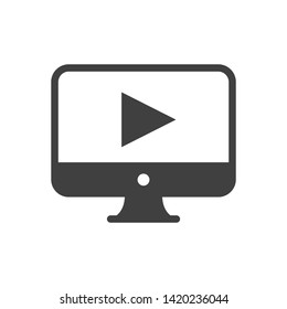 Monitor vector icon on white background