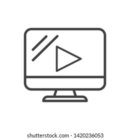 Monitor vector icon on white background