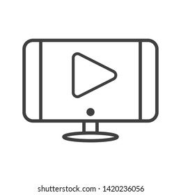 Monitor vector icon on white background