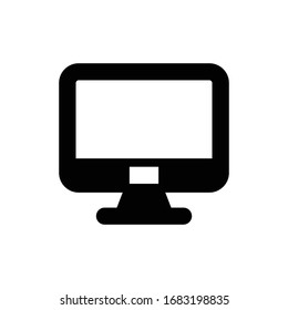 Monitor vector icon on white background