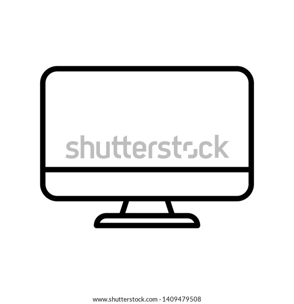 Monitor vector icon on\
white background