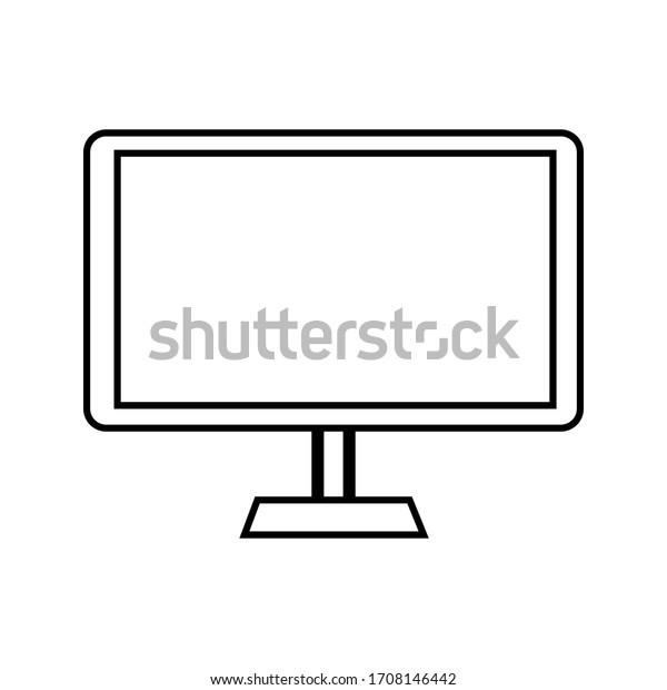 monitor vector icon on\
white background