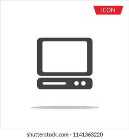 Monitor vector icon pc Icon. Desktop Computer sign isolated on white background.