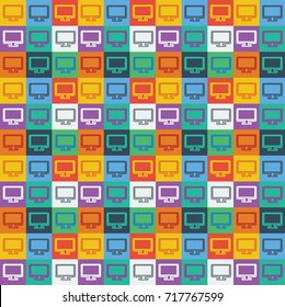 monitor vector icon seamless pattern