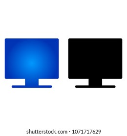 Monitor vector icon. Set of icons. flat style
