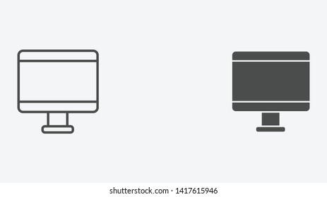 Monitor vector icon sign symbol