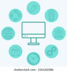 Monitor vector icon sign symbol