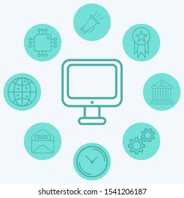 Monitor vector icon sign symbol