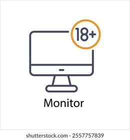 Monitor vector icon stock illustration