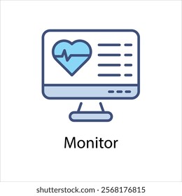 Monitor Vector icon stock illustration