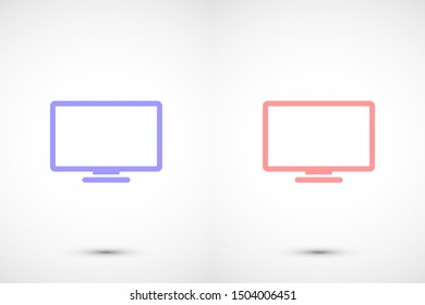 Monitor vector icon. Monitor for watching videos. Monitor screen for watching movies icon. full hd screen. icon. flat icon design
