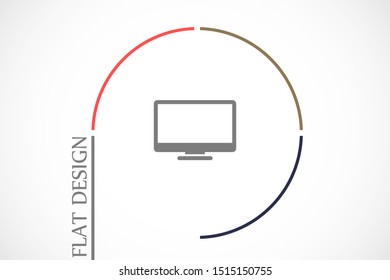 Monitor vector icon. Monitor for watching videos. Monitor screen for watching movies icon. full hd screen. icon. flat icon design