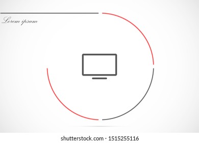 Monitor vector icon. Monitor for watching videos. Monitor screen for watching movies icon. full hd screen. icon. flat icon design