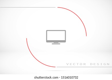 Monitor vector icon. Monitor for watching videos. Monitor screen for watching movies icon. full hd screen. icon. flat icon design
