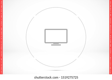 Monitor vector icon. Monitor for watching videos. Monitor screen for watching movies icon. full hd screen. icon. flat icon design