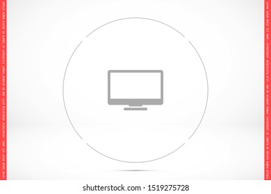 Monitor vector icon. Monitor for watching videos. Monitor screen for watching movies icon. full hd screen. icon. flat icon design
