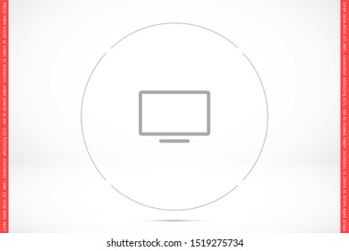 Monitor vector icon. Monitor for watching videos. Monitor screen for watching movies icon. full hd screen. icon. flat icon design