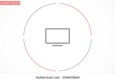 Monitor vector icon. Monitor for watching videos. 