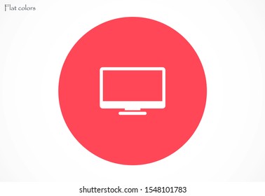 Monitor vector icon. Monitor for watching videos. Monitor screen for watching movies icon. full hd screen. icon. flat icon design