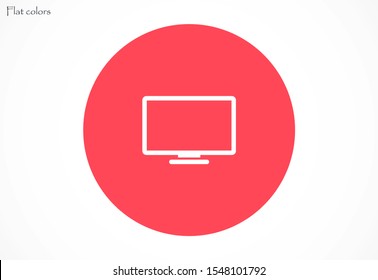 Monitor vector icon. Monitor for watching videos. Monitor screen for watching movies icon. full hd screen. icon. flat icon design