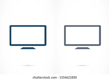 Monitor vector icon. Monitor for watching videos. Monitor screen for watching movies icon. full hd screen. 