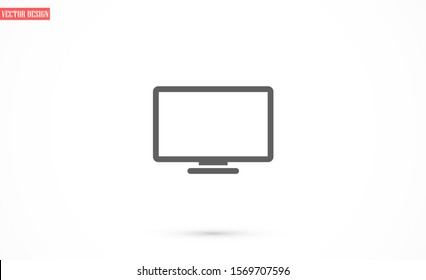Monitor vector icon. Monitor for watching videos. Monitor screen for watching movies icon. full hd screen. icon. flat icon design