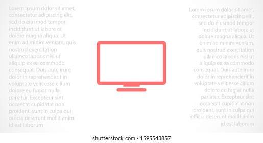 Monitor vector icon. Monitor for watching videos. Monitor screen for watching movies icon. full hd screen. icon. flat icon design