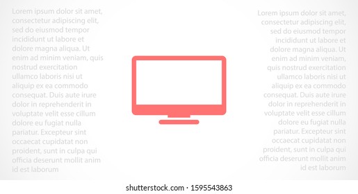 Monitor vector icon. Monitor for watching videos. Monitor screen for watching movies icon. full hd screen. icon. flat icon design