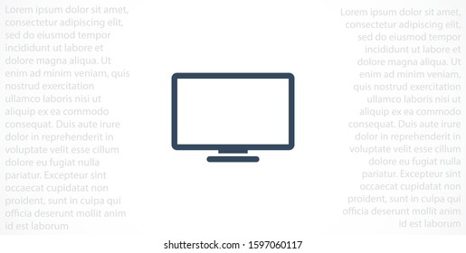 Monitor vector icon. Monitor for watching videos. Monitor screen for watching movies icon. full hd screen. icon. flat icon design