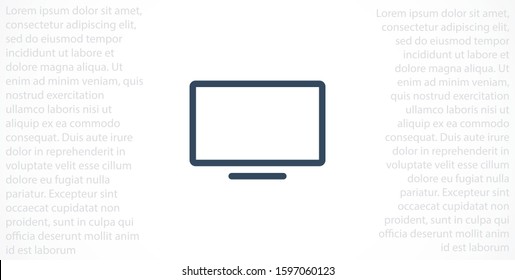 Monitor vector icon. Monitor for watching videos. Monitor screen for watching movies icon. full hd screen. icon. flat icon design