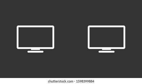 Monitor vector icon. Monitor for watching videos. Monitor screen for watching movies icon. full hd screen. icon. flat icon design