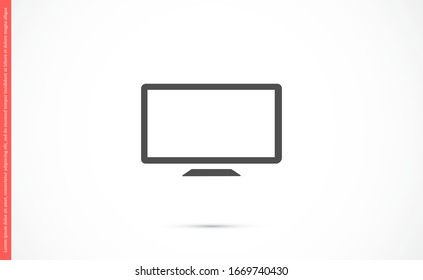 Icono de monitor vectorial. Monitoreo para ver videos. Supervisar pantalla para ver iconos de películas. pantalla completa. Icono de monitor. diseño de icono plano