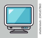 Monitor. Vector illustration isolated on grey background. Vector clipart.
