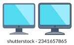 Monitor. Vector illustration isolated on white background. Vector clipart.