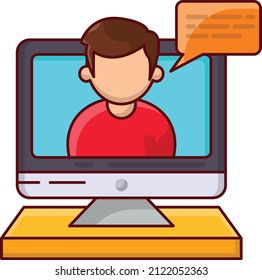 monitor Vector illustration on a transparent background. Premium quality symmbols. Vector line flat icons for concept and graphic design. 