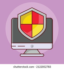 monitor Vector illustration on a transparent background. Premium quality symmbols. Vector line flat icons for concept and graphic design. 