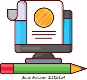 monitor Ilustración vectorial en un fondo transparente. Símbolos de calidad superior. Iconos planos de línea vectorial para el diseño de conceptos y gráficos. 