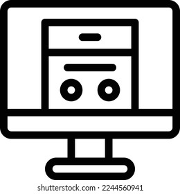 Vektorgrafik auf transparentem Hintergrund überwachen. Hochwertige Symbole. Dünne Vektorsymbole für Konzept und Grafikdesign.