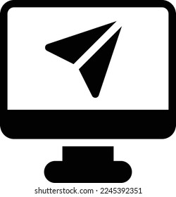 monitor Vector illustration on a transparent background. Premium quality symmbols. Glyphs vector icons for concept and graphic design. 
