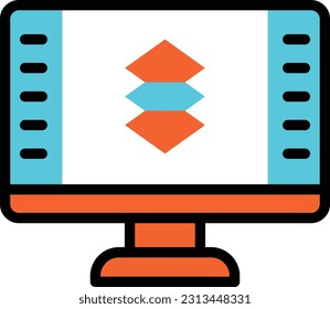 monitor Vector illustration on a transparent background. Premium quality symmbols. Line Color vector icons for concept and graphic design.