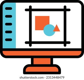 monitor Vector illustration on a transparent background. Premium quality symmbols. Line Color vector icons for concept and graphic design.