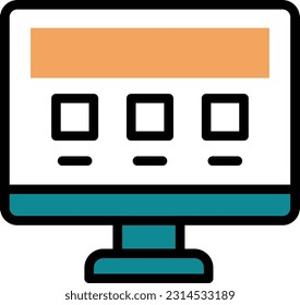 Vektorgrafik auf transparentem Hintergrund überwachen. Hochwertige Symbole. Zeilenfarbige Vektorsymbole für Konzept und Grafikdesign.