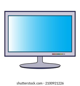 ilustración del vector del monitor, aislado en fondo blanco, vista superior