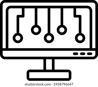 Monitor Vector Line Icon Design