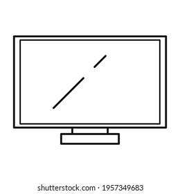 Monitor vector outline icon - computer monitor or tv. Vector illustration isolated on white background