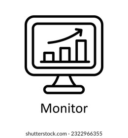 Monitor-Vektorgrafik   Skizze Design Illustration. Multimedia-Symbol auf weißem Hintergrund - EPS10-Datei